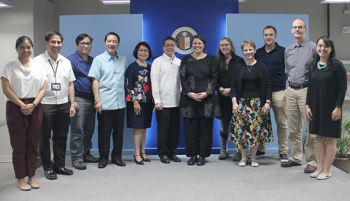 Project team poses with Ateneo officials led by University president Fr. Jose Ramon T. Villarin, SJ.