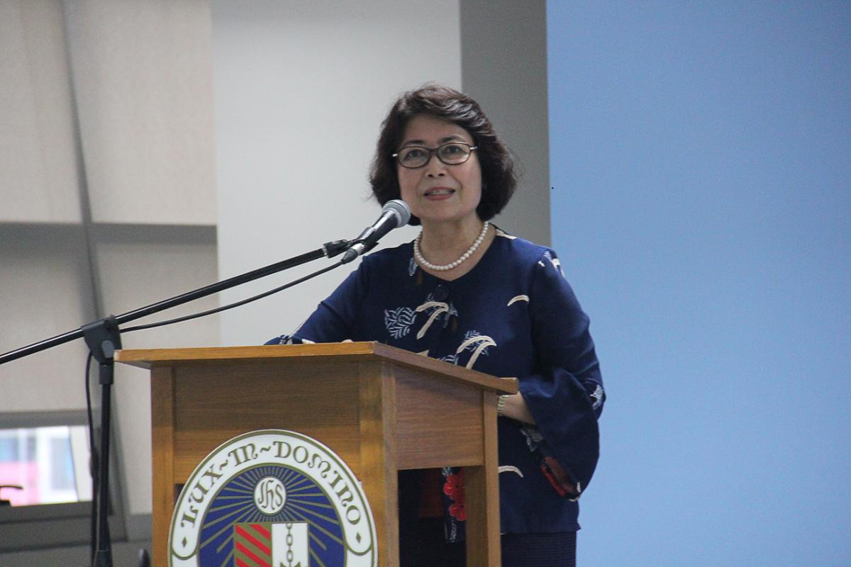 Dr. Maria Luz Vilches, Vice President for the Loyola Schools, stresses the role of collaboration in alleviating global challenges.